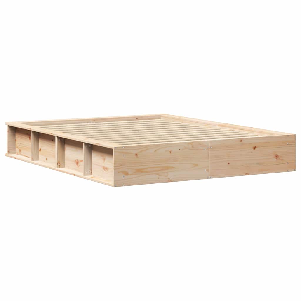 Bed Frame Brown 150 x 200 cm Solid Pine Wood