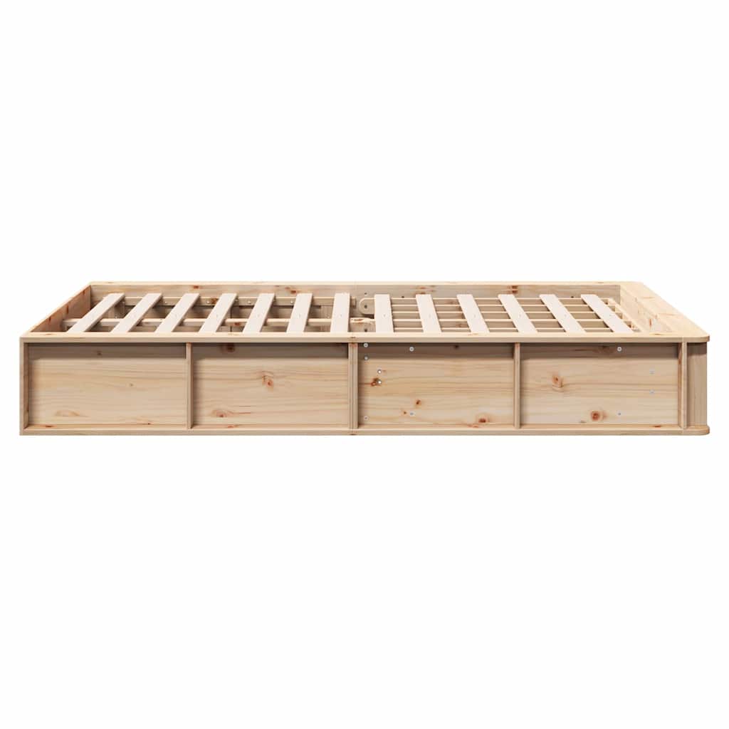 Bed Frame Brown 140 x 200 cm Solid Pine Wood