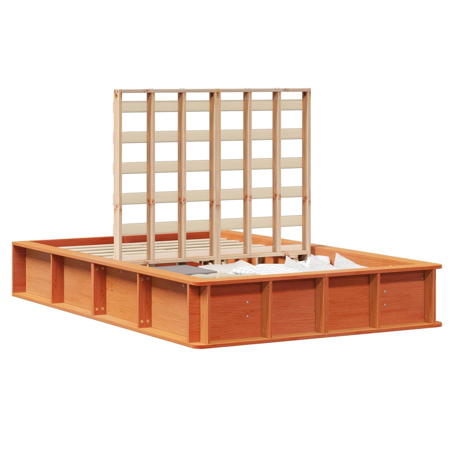 Bed Frame Wax Brown 140 x 200 cm Solid Pine Wood