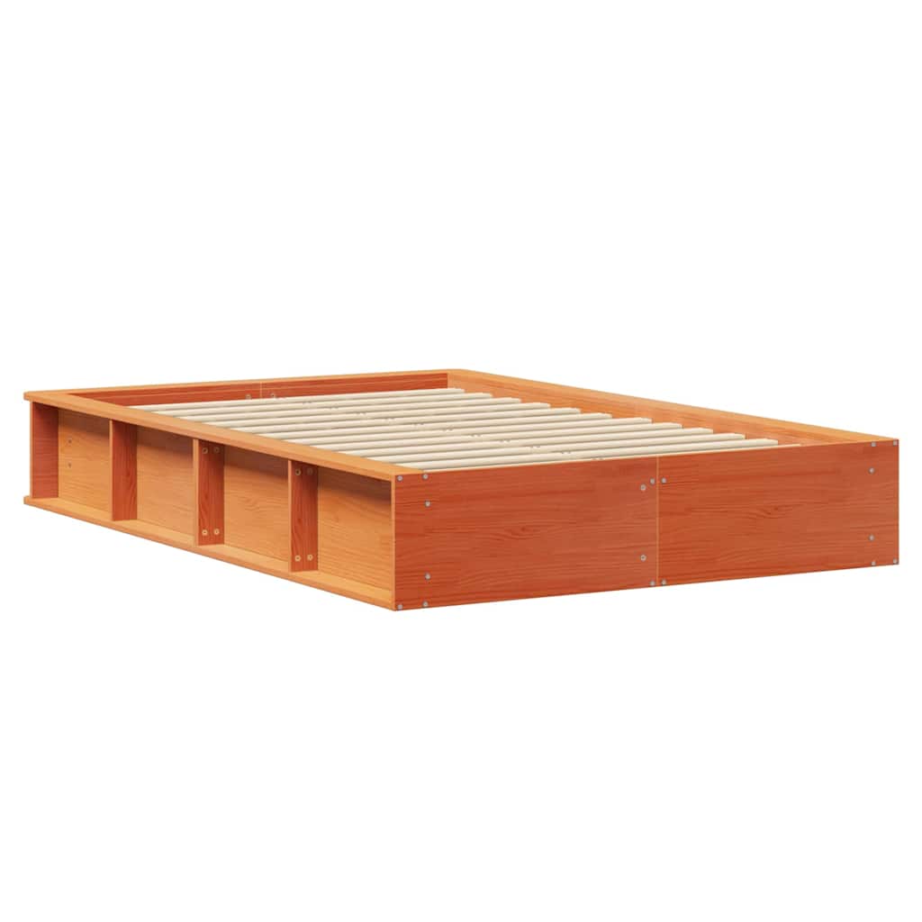 Bed Frame Wax Brown 140 x 200 cm Solid Pine Wood