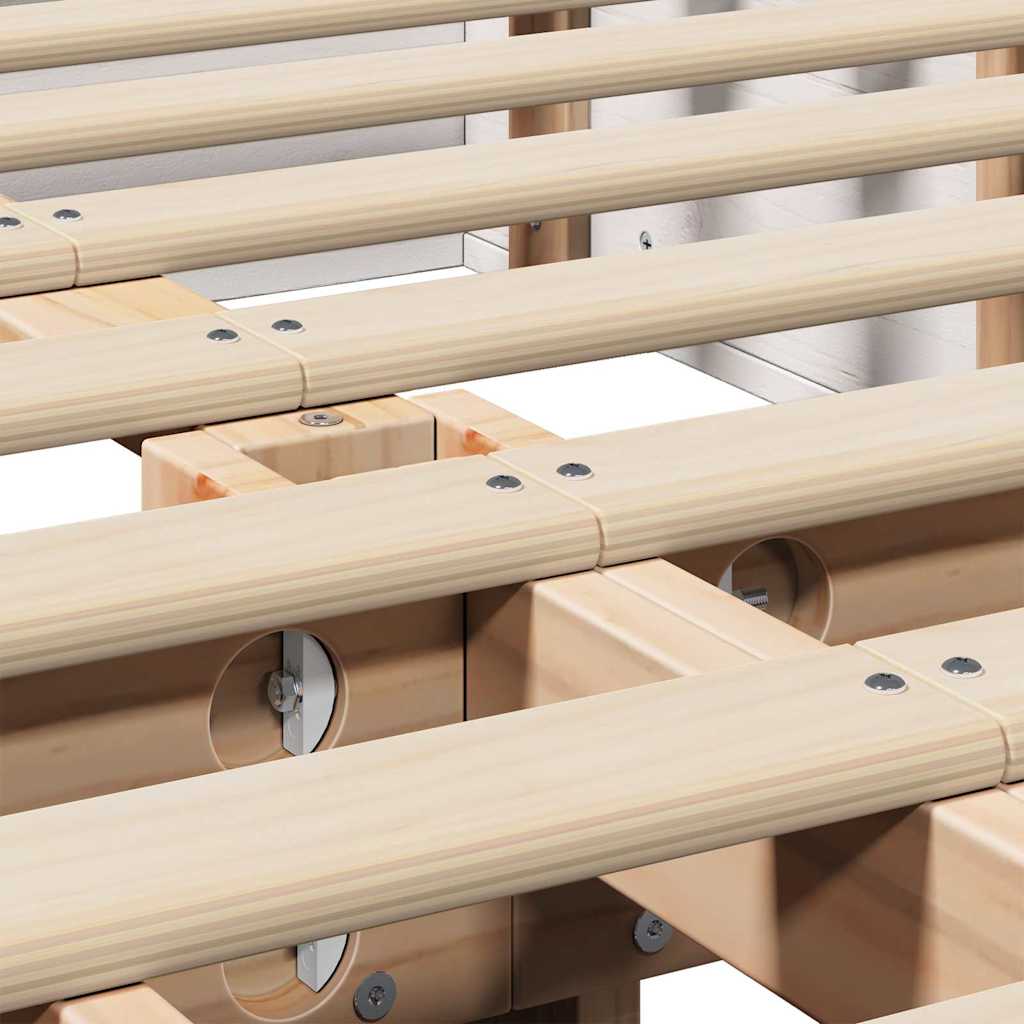 Bed Frame White 120 x 200 cm Solid Pine Wood