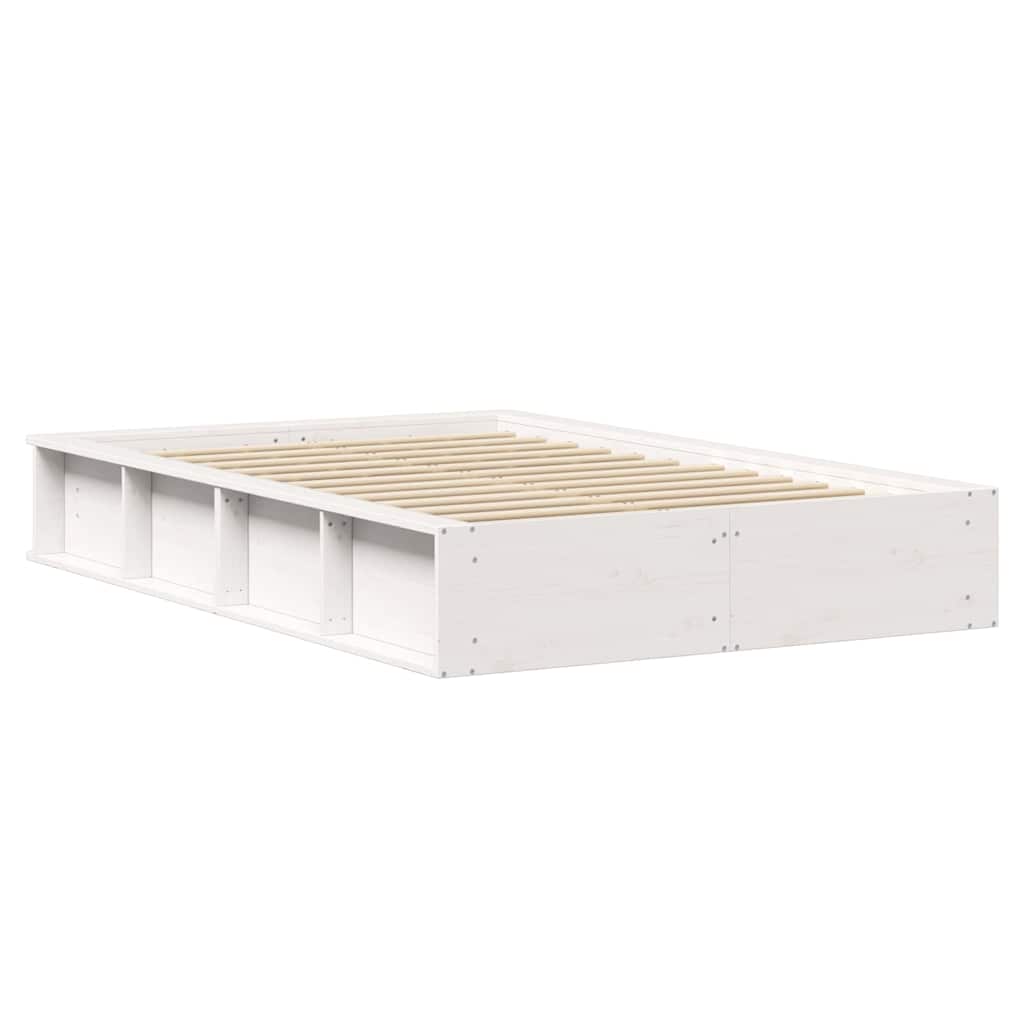 Bed Frame White 120 x 200 cm Solid Pine Wood