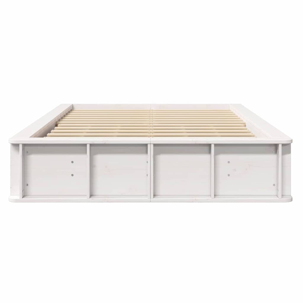 Bed Frame White 120 x 200 cm Solid Pine Wood