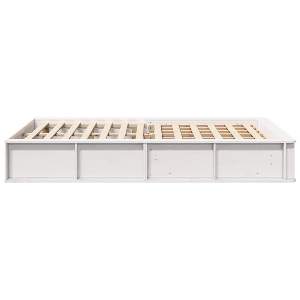 Bed Frame White 120 x 200 cm Solid Pine Wood
