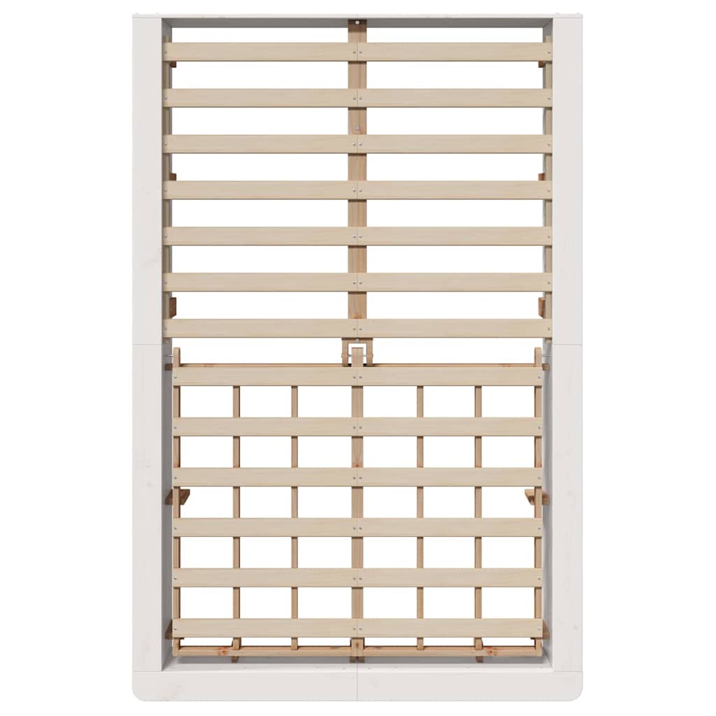 Bed Frame White 120 x 200 cm Solid Pine Wood