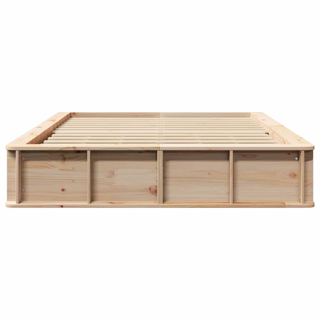 Bed Frame Brown 135 x 190 cm Solid Pine Wood
