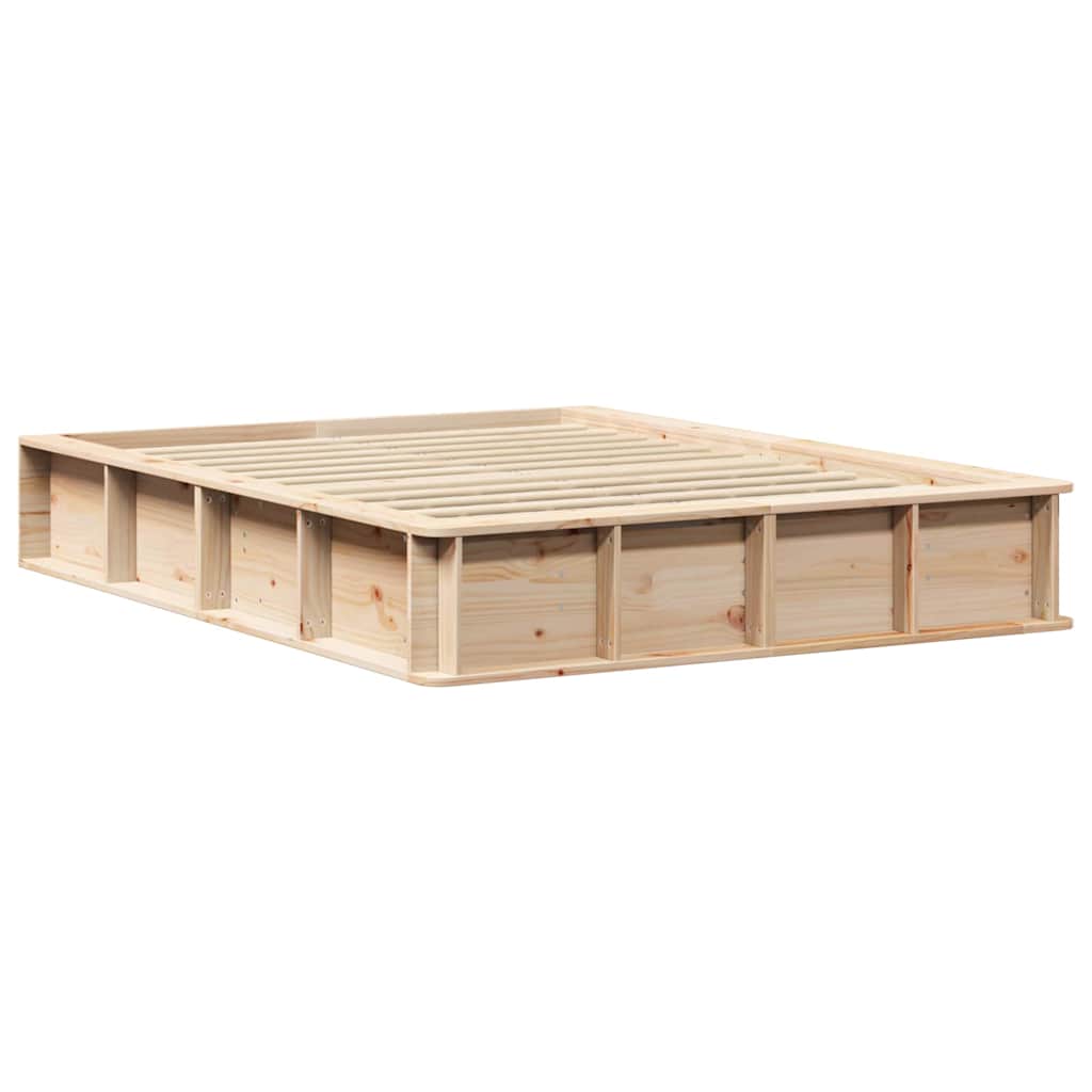Bed Frame Brown 120 x 190 cm Solid Pine Wood