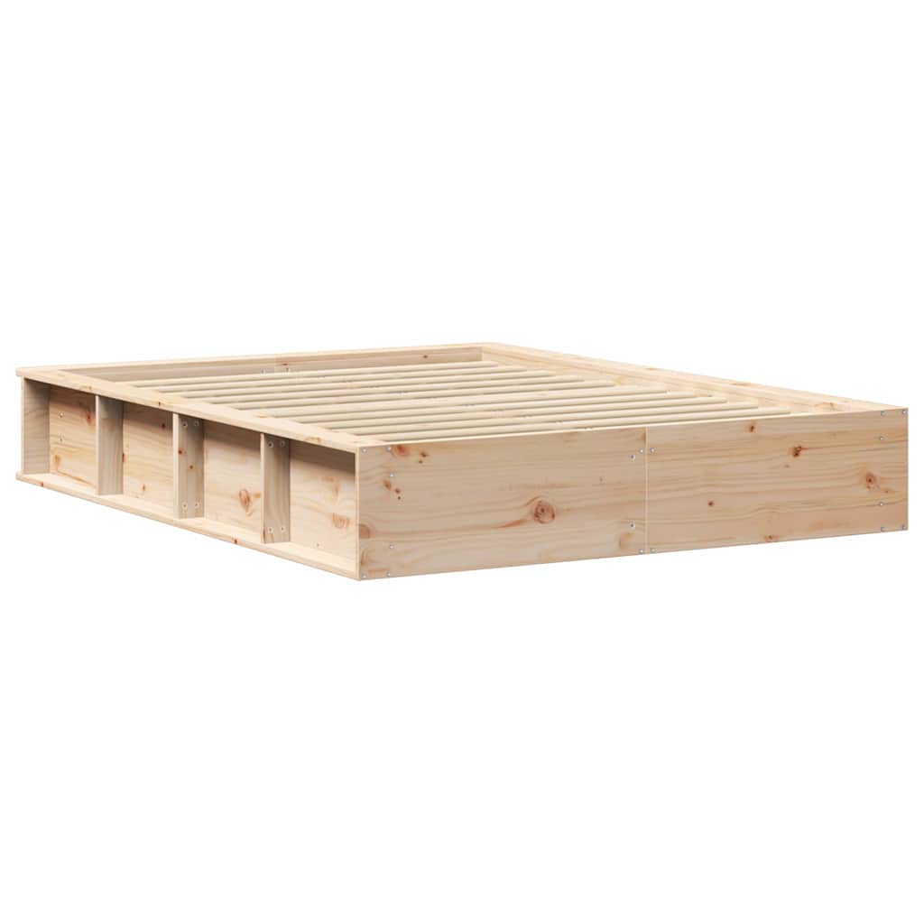 Bed Frame Brown 120 x 190 cm Solid Pine Wood