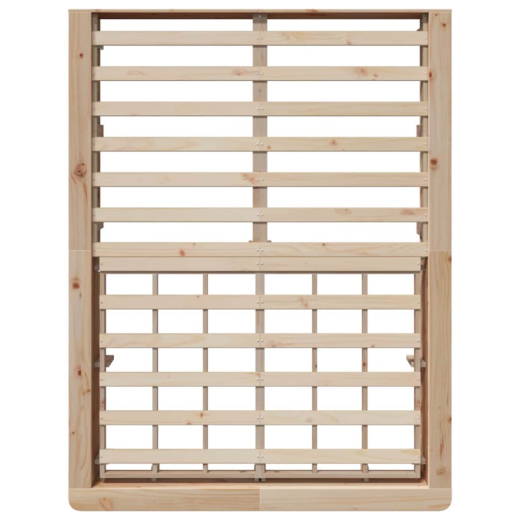 Bed Frame Brown 120 x 190 cm Solid Pine Wood