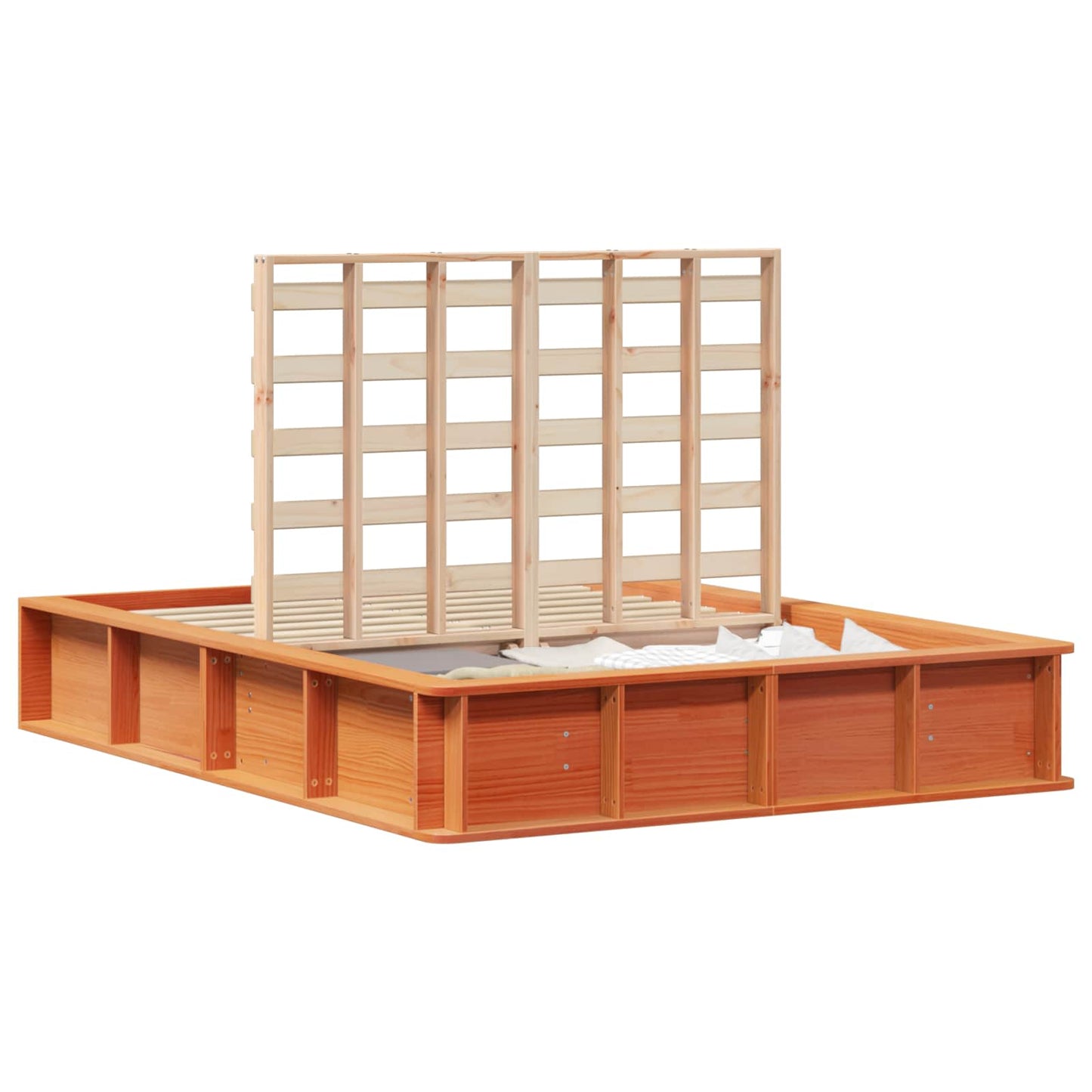 Bed Frame Wax Brown 120 x 190 cm Solid Pine Wood