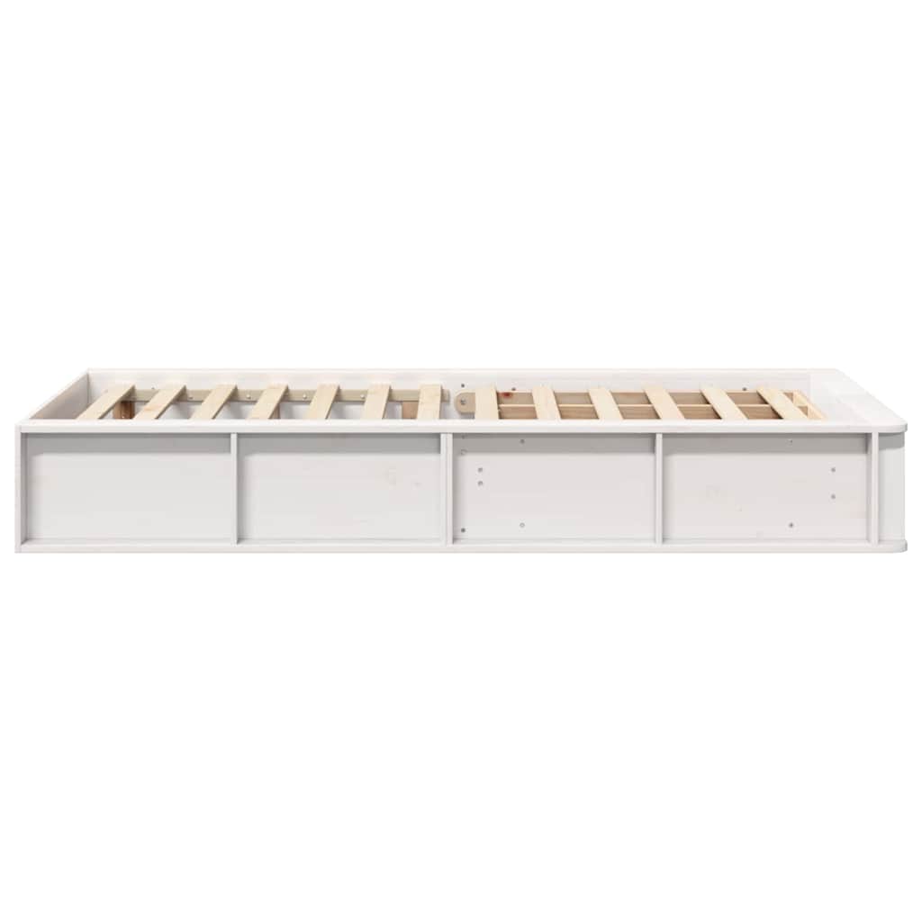 Bed Frame White 90 x 200 cm Solid Pine Wood