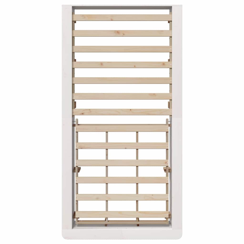 Bed Frame White 90 x 200 cm Solid Pine Wood