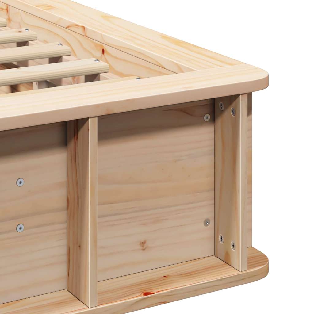 Bed Frame Brown 90 x 190 cm Solid Pine Wood