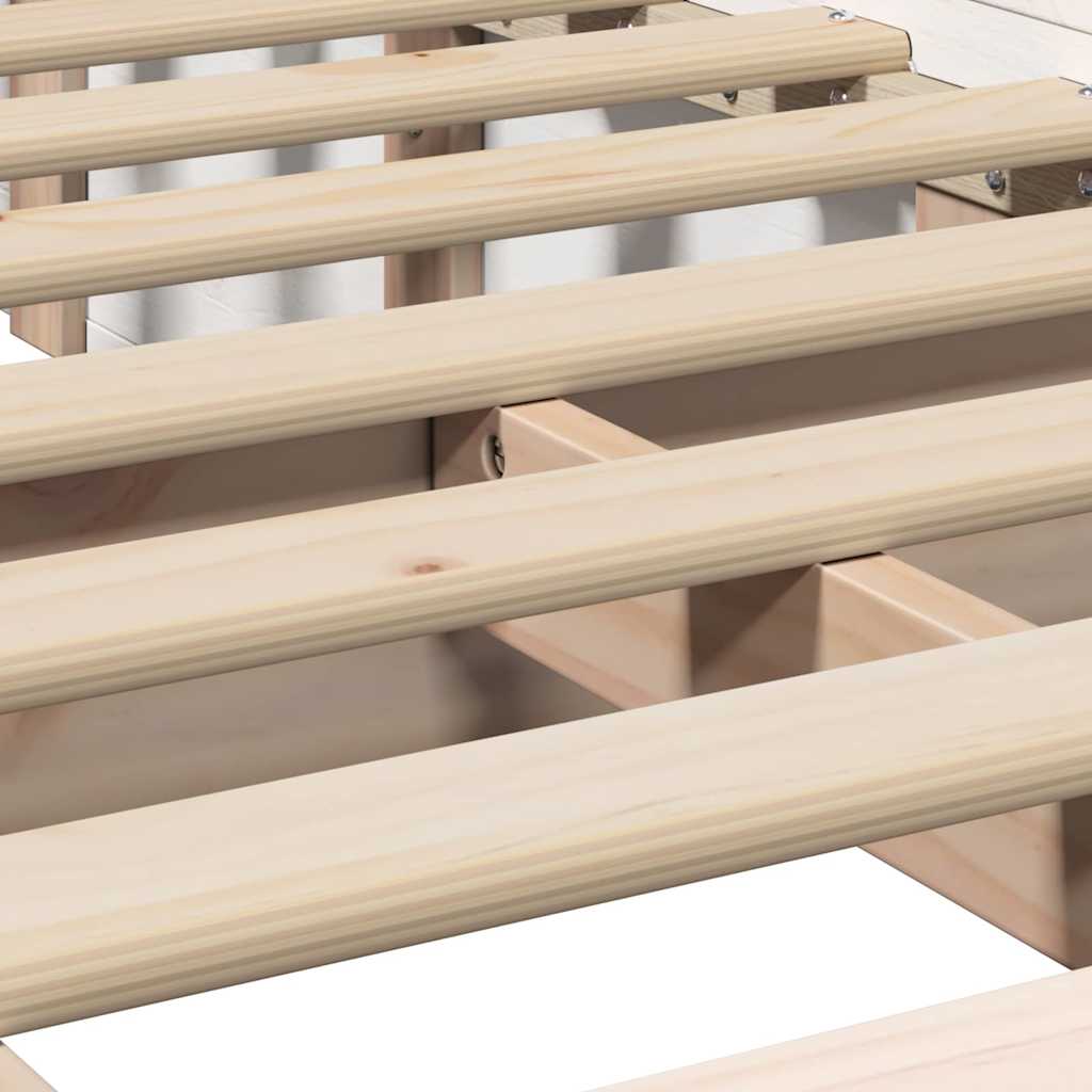 Bed Frame White 90 x 190 cm Solid Pine Wood