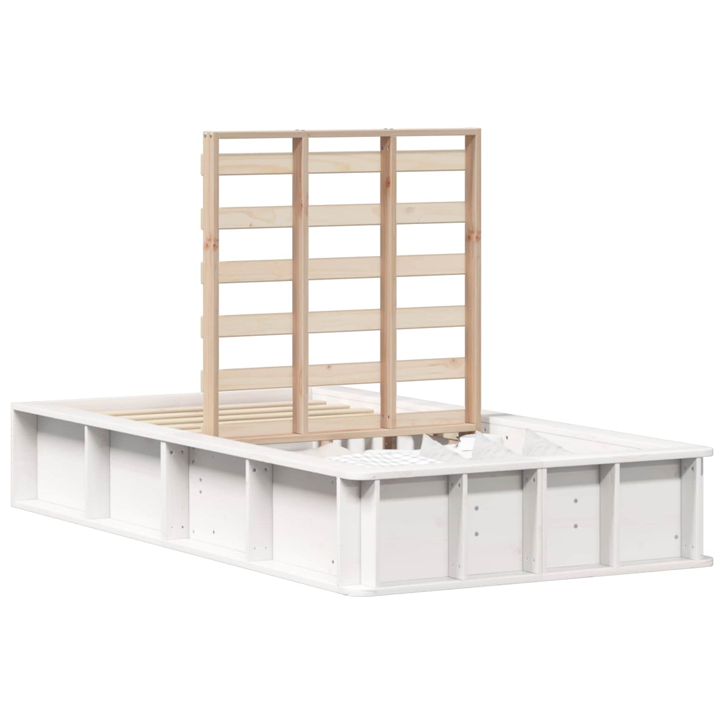 Bed Frame White 90 x 190 cm Solid Pine Wood