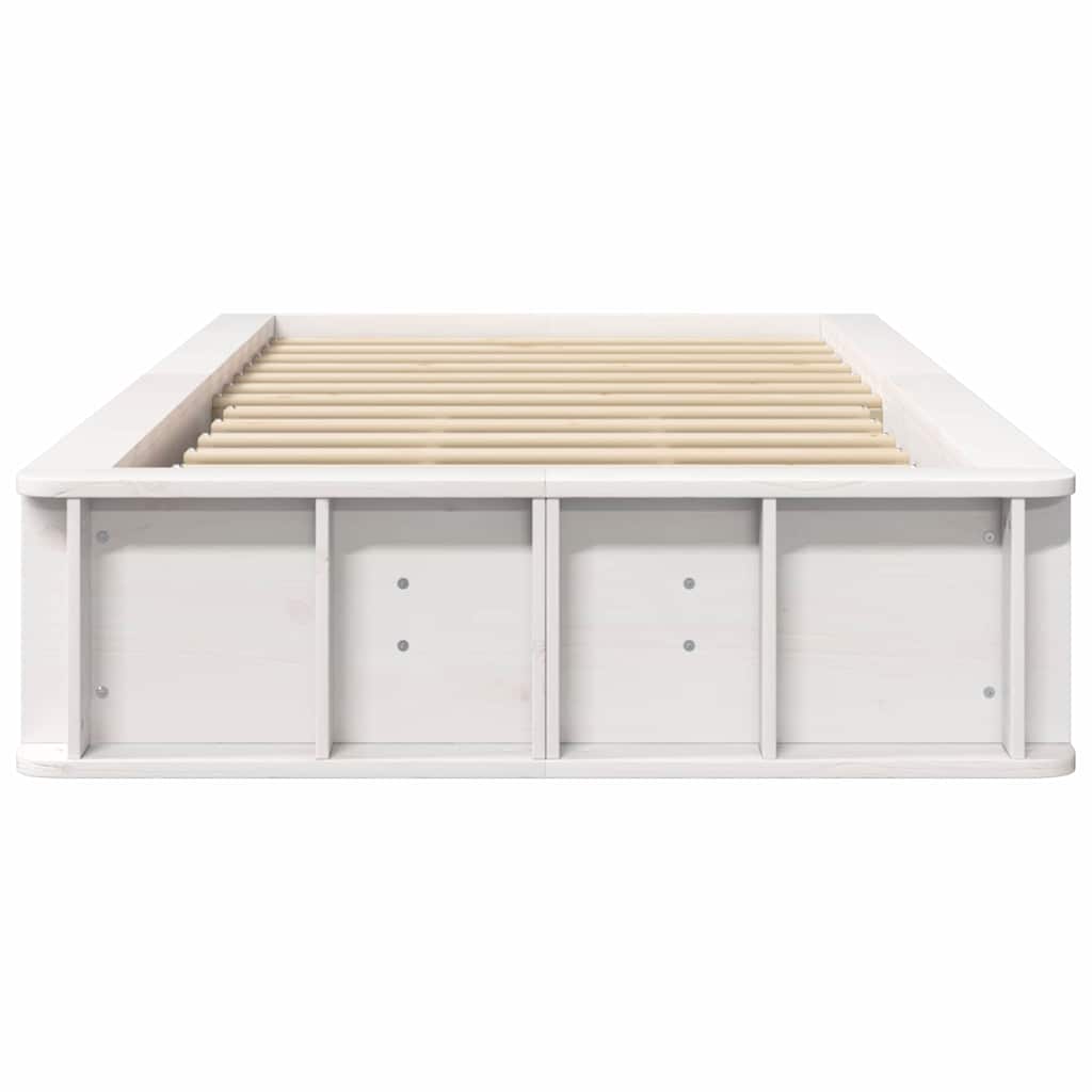 Bed Frame White 90 x 190 cm Solid Pine Wood