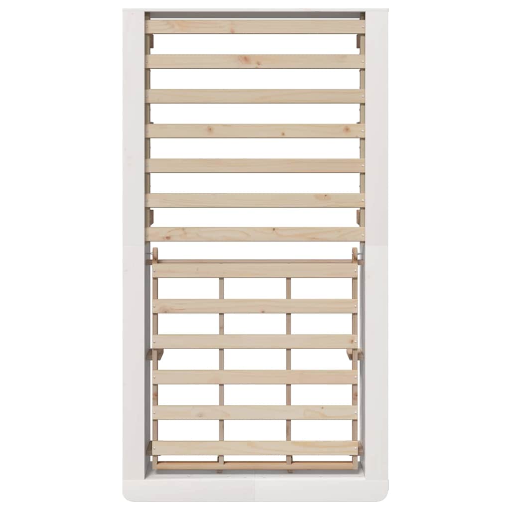 Bed Frame White 90 x 190 cm Solid Pine Wood