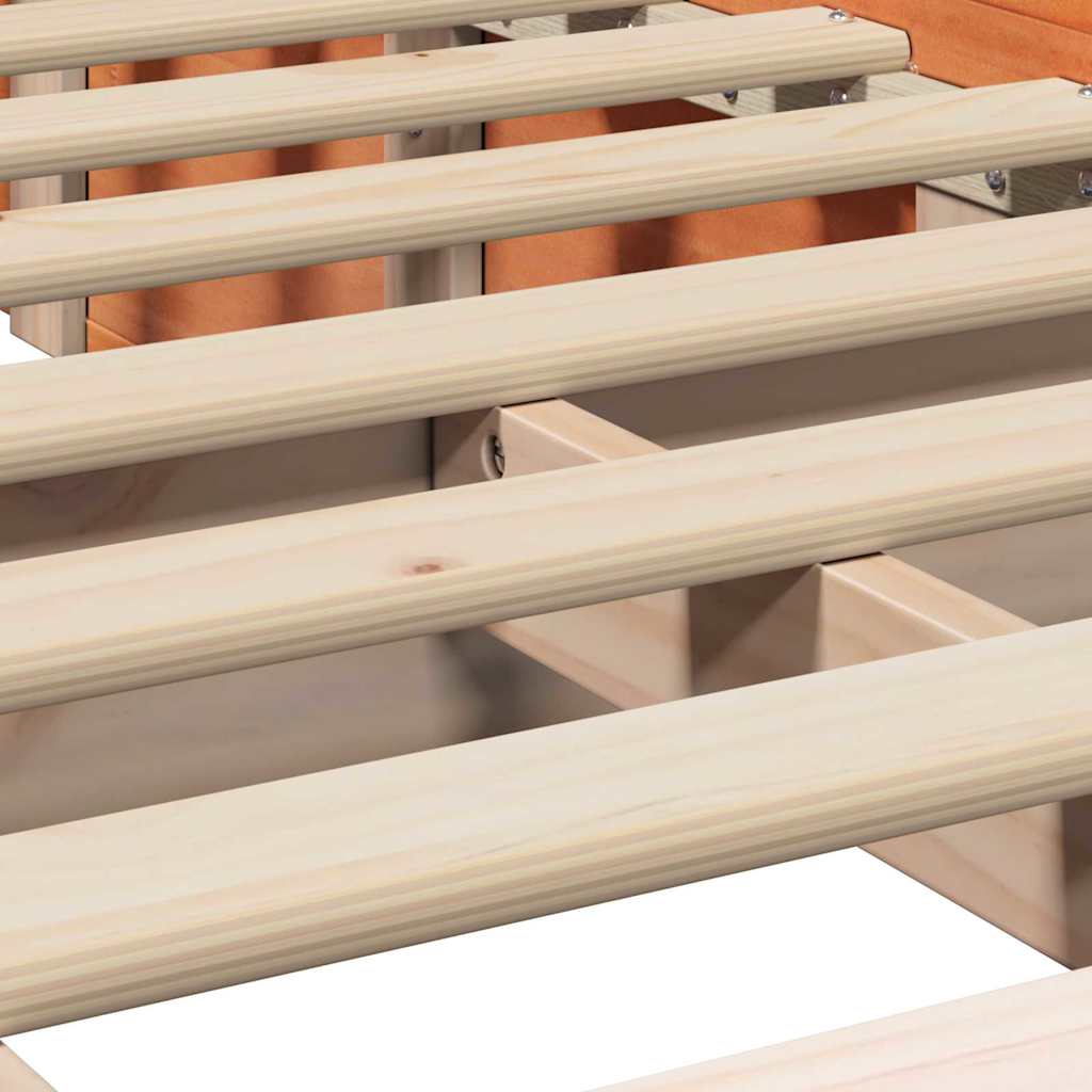 Bed Frame Wax Brown 90 x 190 cm Solid Pine Wood