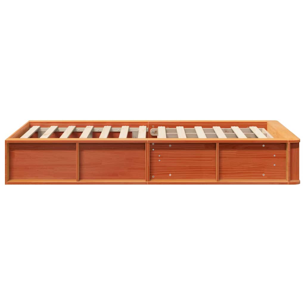 Bed Frame Wax Brown 90 x 190 cm Solid Pine Wood