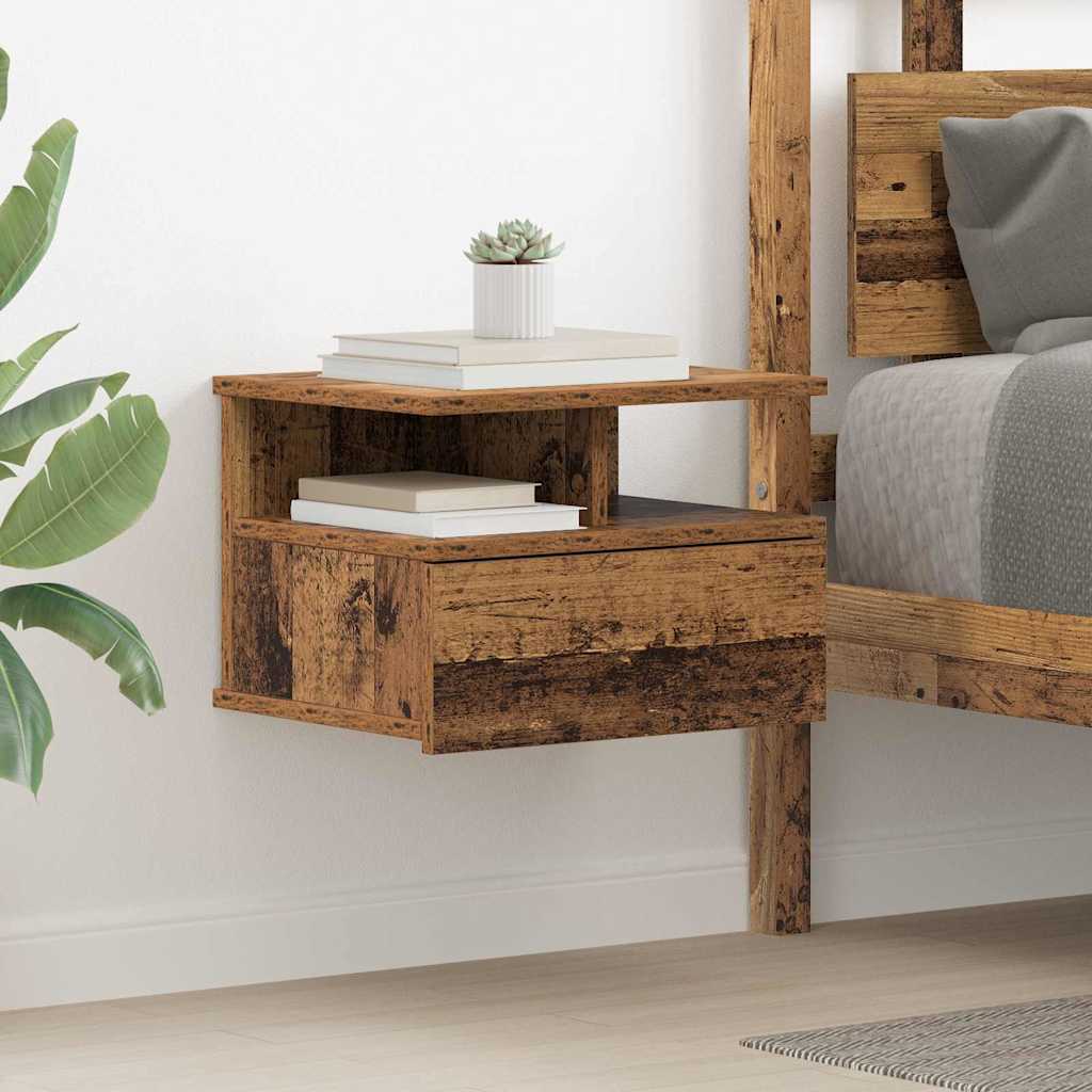 Floating Nightstand Old Wood 40 x 31 x 28 cm Engineered Wood