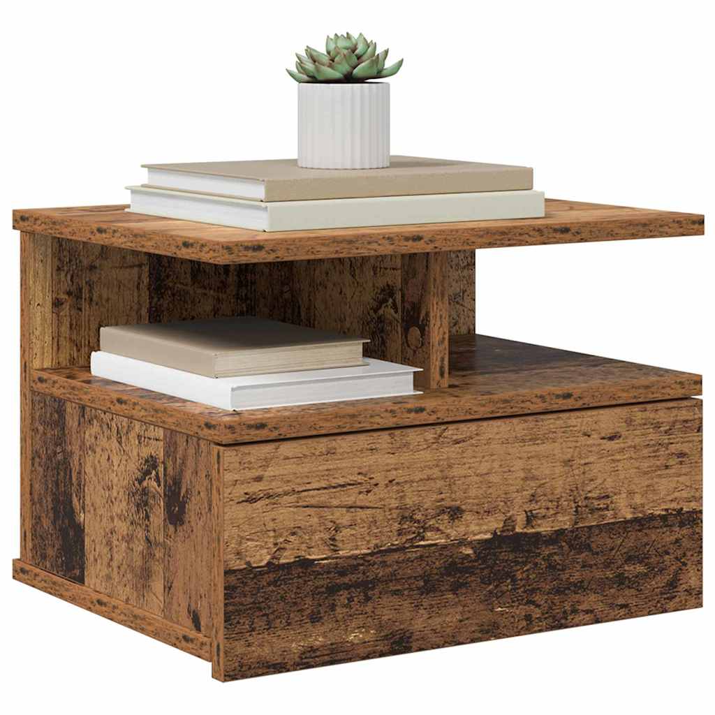 Floating Nightstand Old Wood 40 x 31 x 28 cm Engineered Wood