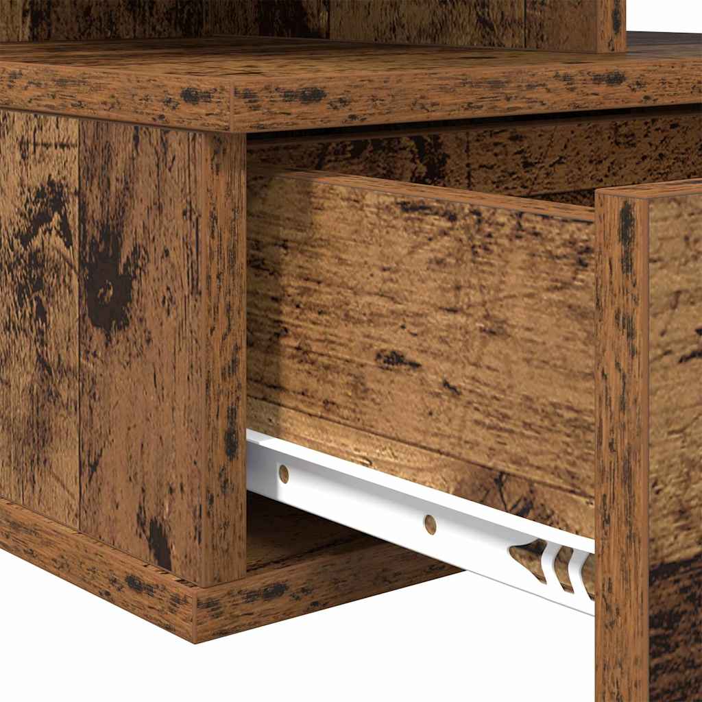 Floating Nightstand with Drawer 2 pcs Old Wood 40 x 31 x 28 cm