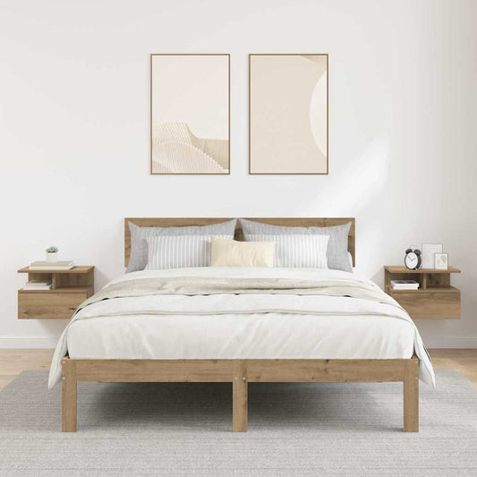 Floating Nightstand 2 pcs Artisan Oak 40 x 31 x 28 cm