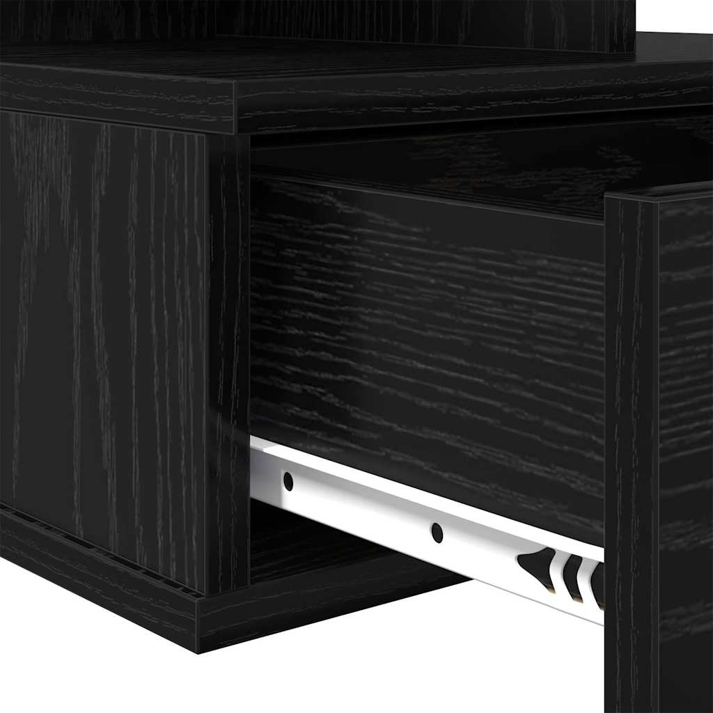 Floating Nightstand Black Oak 40 x 31 x 28 cm Engineered Wood