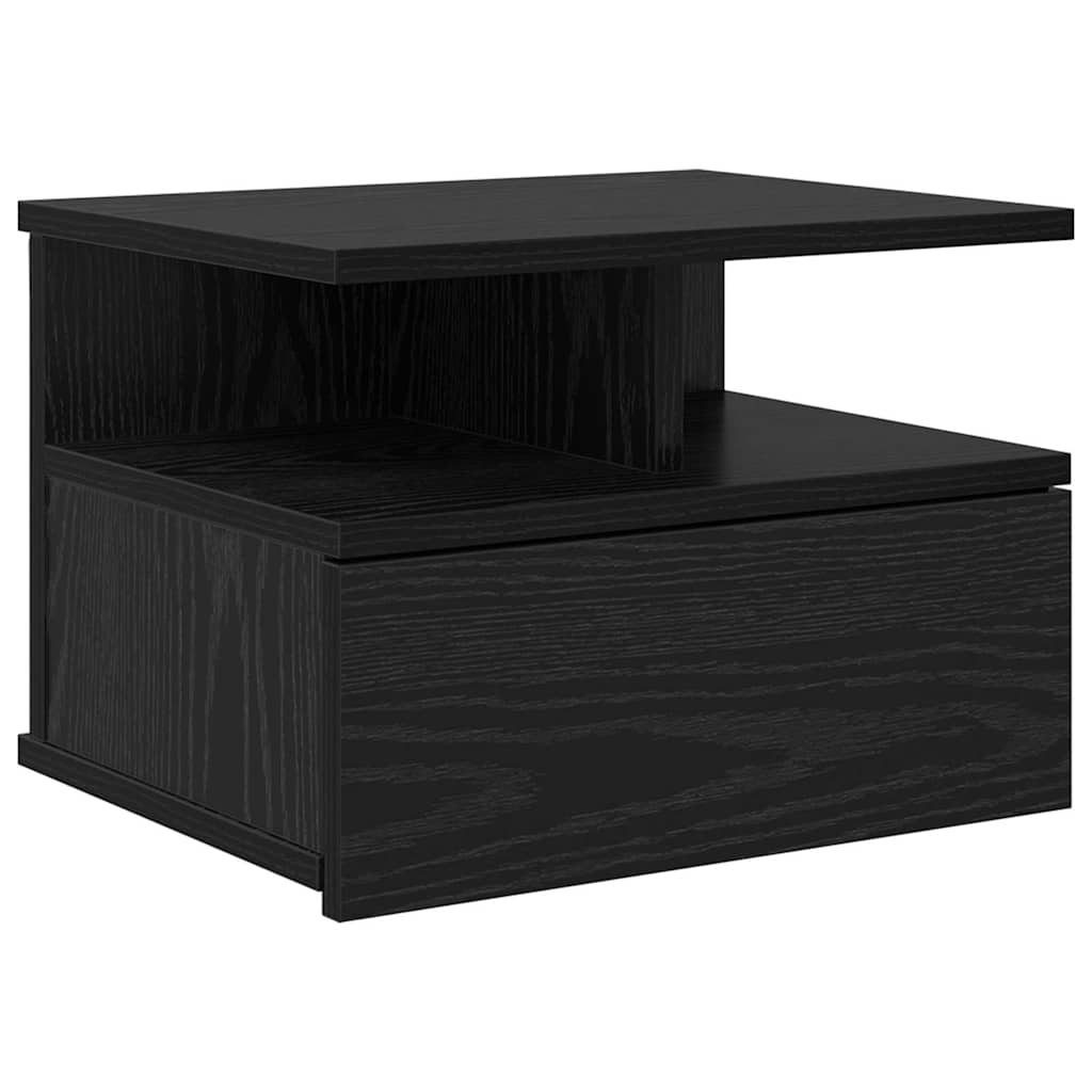 Floating Nightstand Black Oak 40 x 31 x 28 cm Engineered Wood