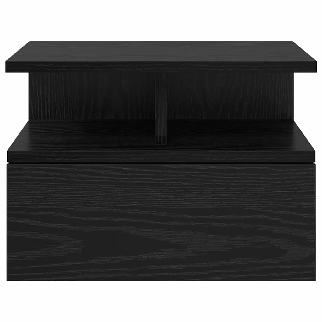 Floating Nightstand Black Oak 40 x 31 x 28 cm Engineered Wood
