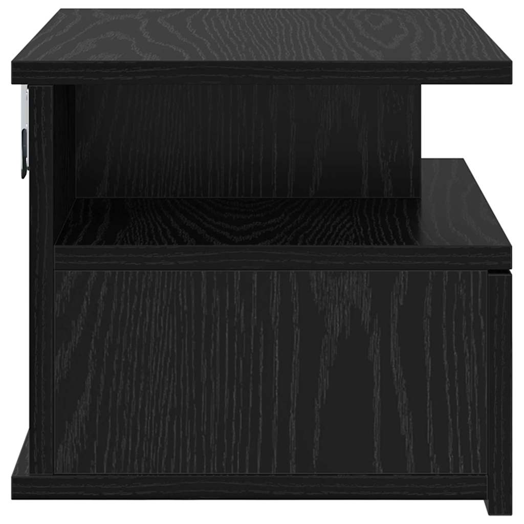 Floating Nightstand Black Oak 40 x 31 x 28 cm Engineered Wood