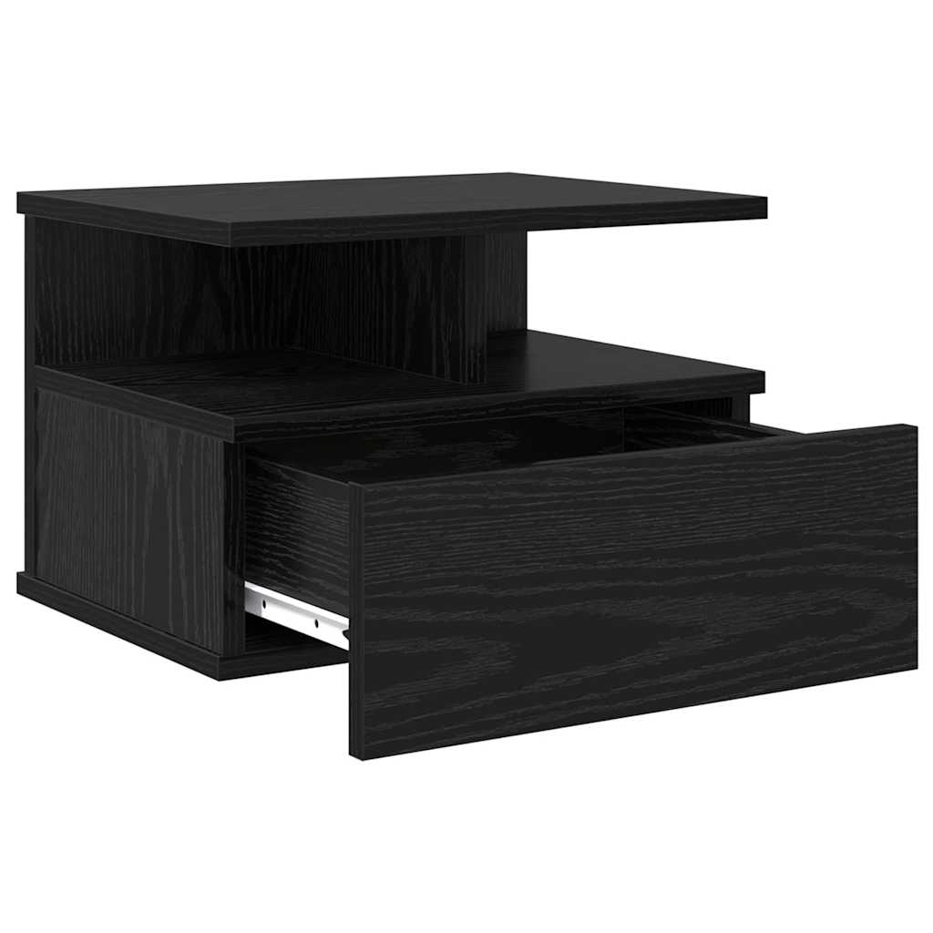 Floating Nightstand 2 pcs Black Oak 40 x 31 x 28 cm