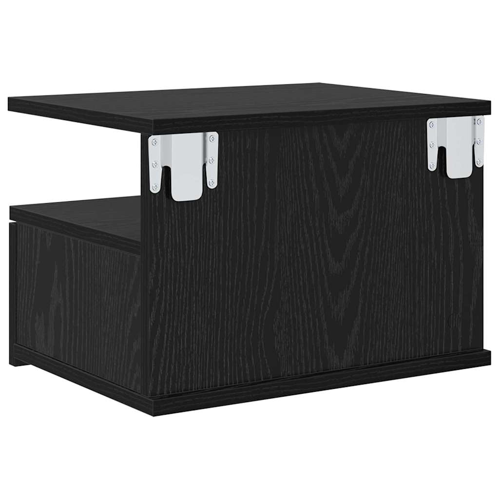 Floating Nightstand 2 pcs Black Oak 40 x 31 x 28 cm