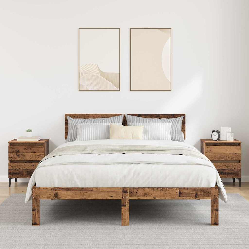 Bedside Cabinet 2 pcs Old wood 40 x 35 x 50 cm Engineered wood