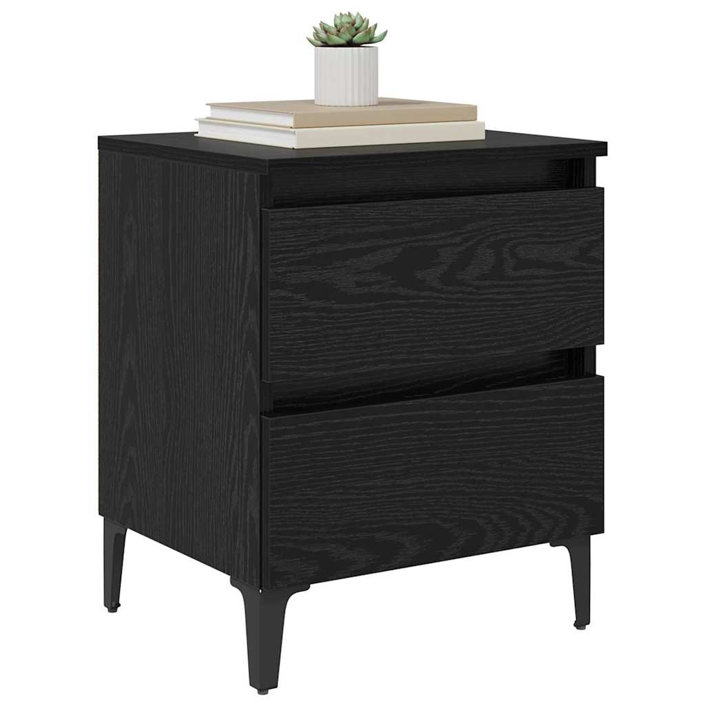 Bedside Cabinet Black Oak 40 x 35 x 50 cm Engineered Wood
