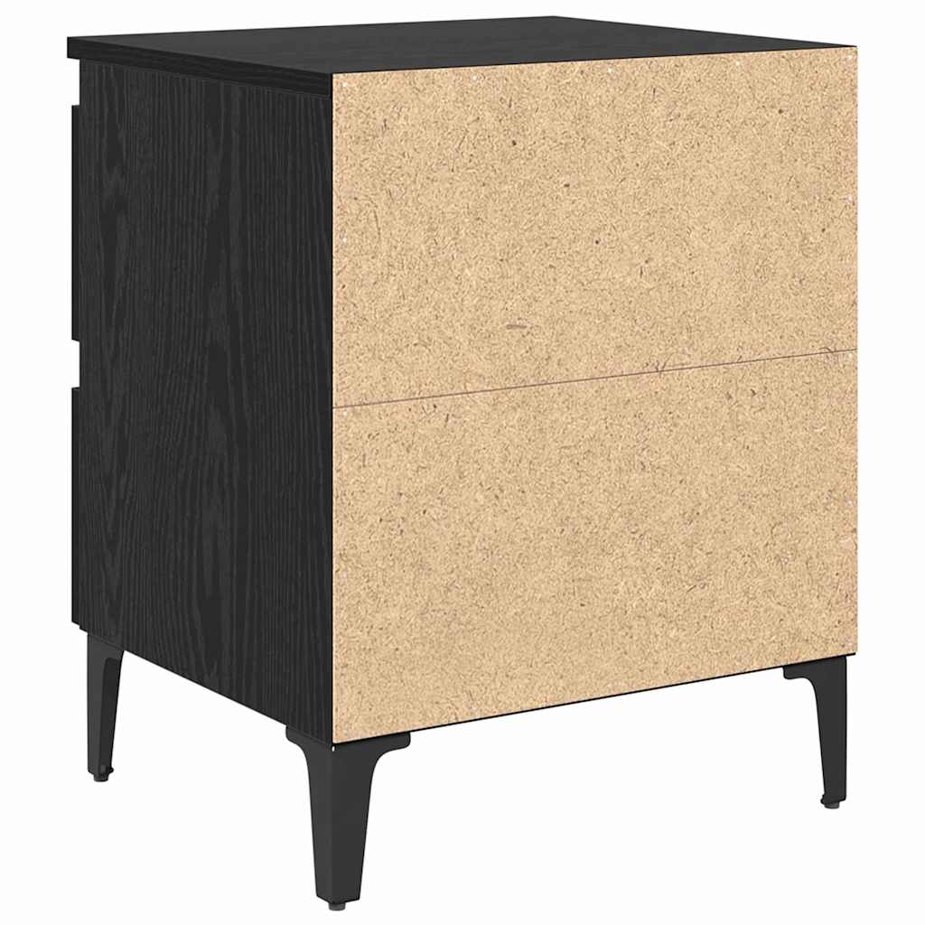 Bedside Cabinet 2 pcs Black Oak 40 x 35 x 50 cm Engineered Wood