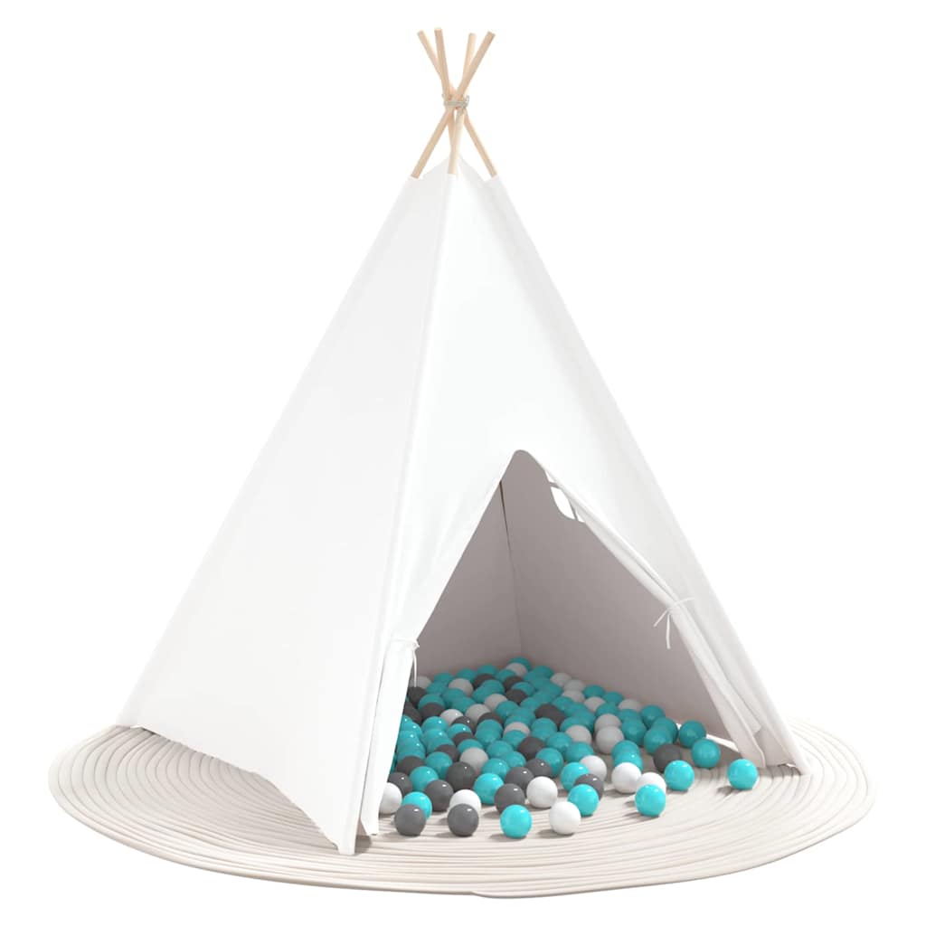 vidaXL Teepee Tent White 120 x 120 x 150 cm Fabric, Plastic