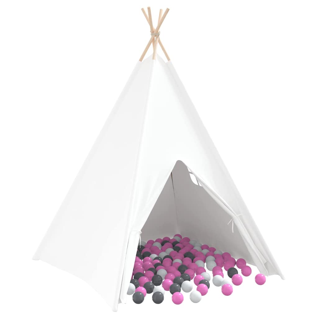 vidaXL Teepee Tent White 120 x 120 x 150 cm Fabric, Plastic