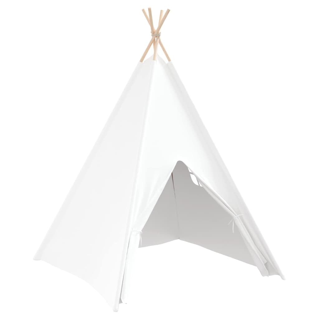 vidaXL Teepee Tent White 120 x 120 x 150 cm Fabric, Plastic