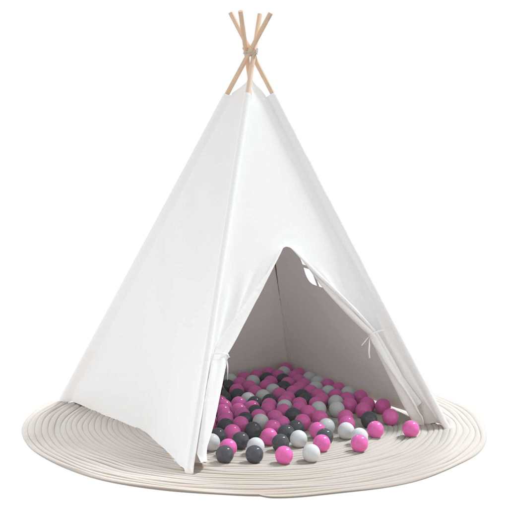 vidaXL Teepee Tent White 120 x 120 x 150 cm Fabric, Plastic