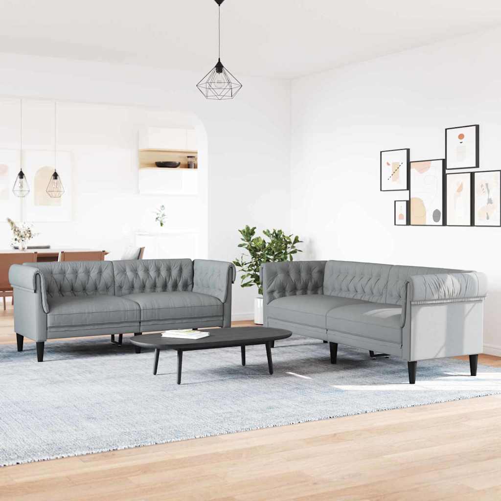 Living Room Couch 2 pcs Light Grey 201.5 x 74.5 x 74.5 cm