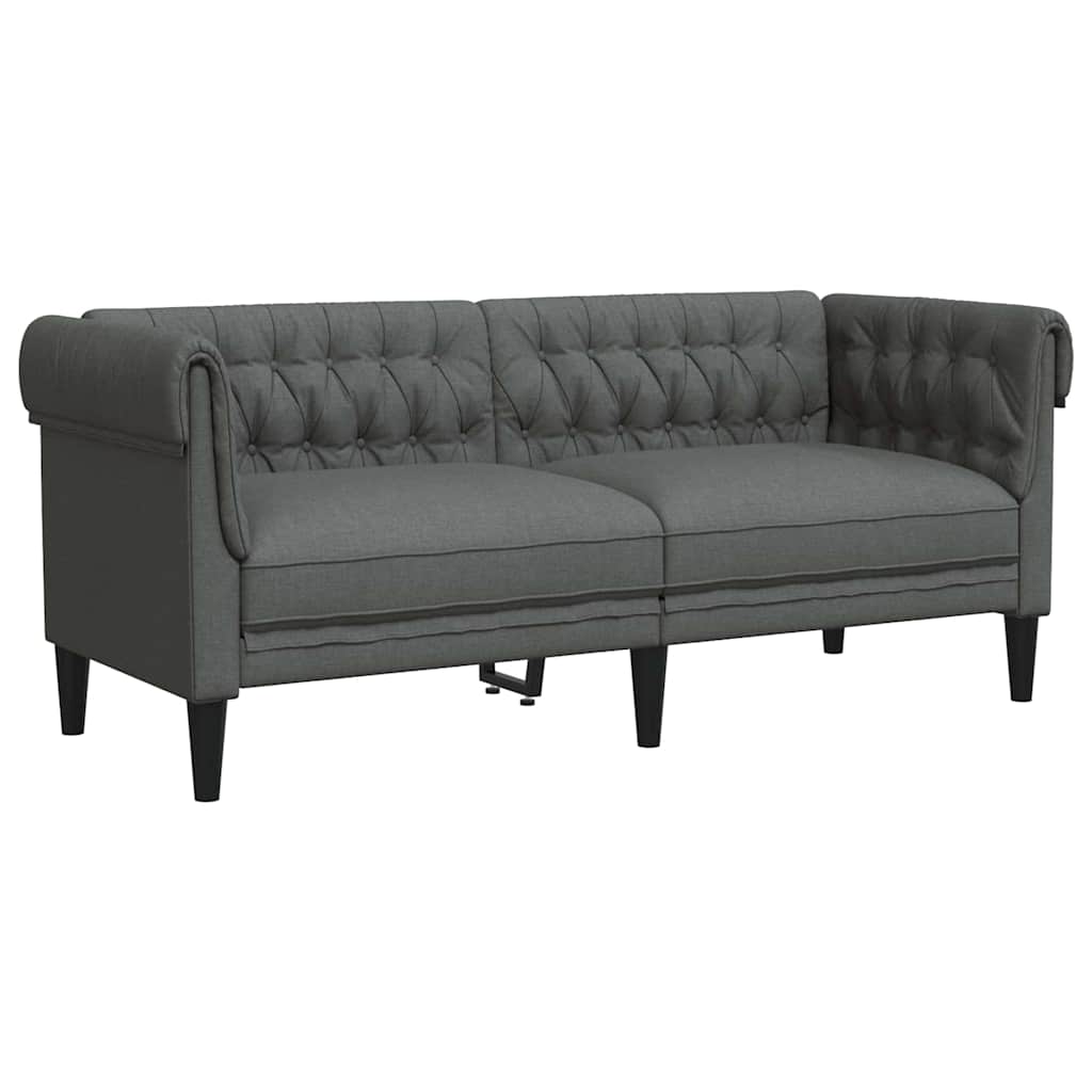 Living Room Couch 2 pcs Dark Grey 201.5 x 74.5 x 74.5 cm Fabric
