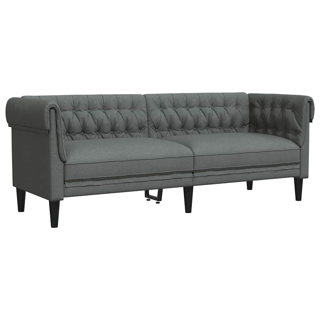 Living Room Couch 2 pcs Dark Grey 201.5 x 74.5 x 74.5 cm Fabric