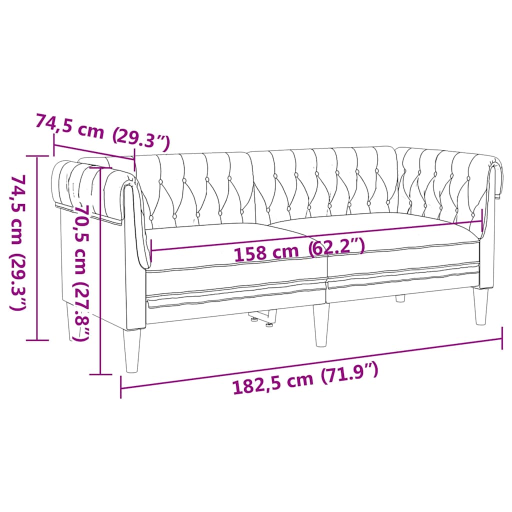 Living Room Couch 3 pcs Light Grey 201.5 x 74.5 x 74.5 cm