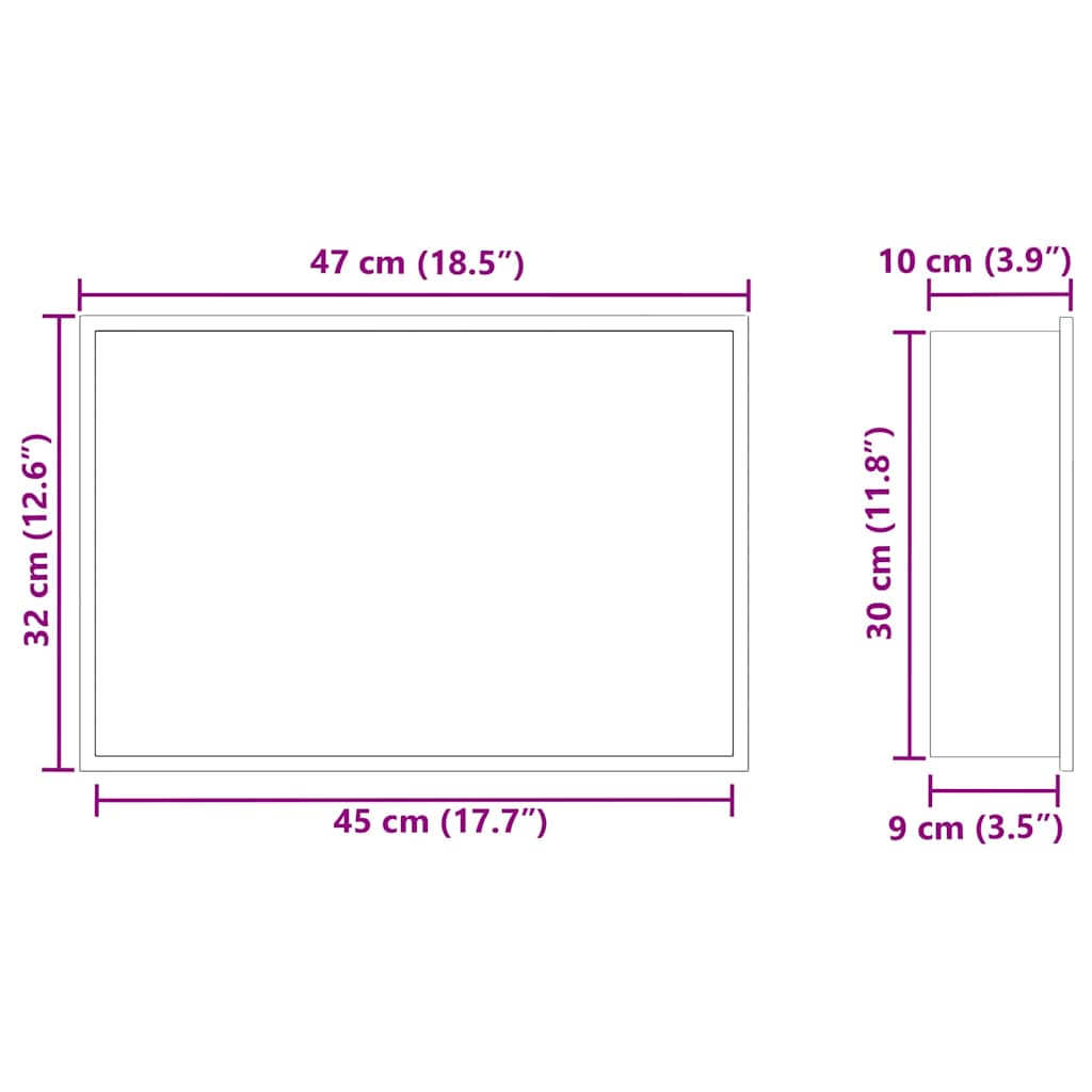 Shower Niche Silver 45 x 30 x 9.5 cm Stainless Steel