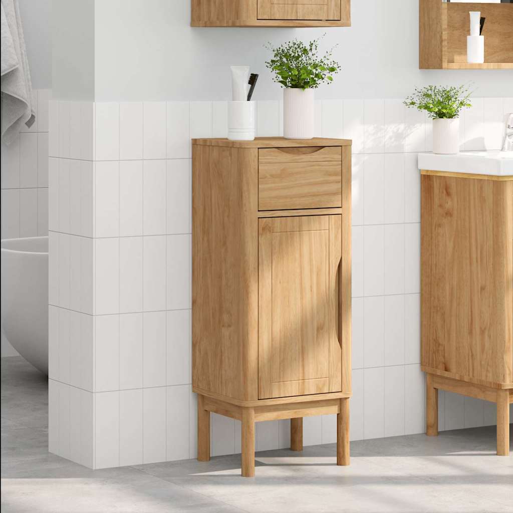 Bathroom Cabinet with Drawer FLORO Wax Brown 35 x 30 x 90 cm