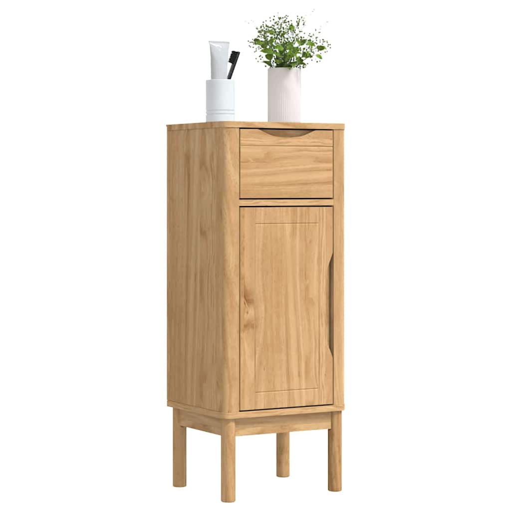 Bathroom Cabinet with Drawer FLORO Wax Brown 35 x 30 x 90 cm