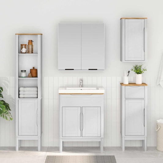 Bathroom Cabinet FLORO White 35 x 30 x 90 cm Solid Pine Wood