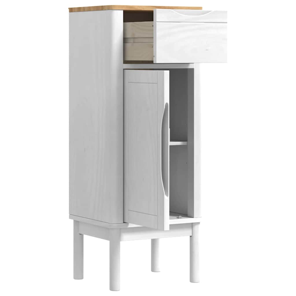 Bathroom Cabinet FLORO White 35 x 30 x 90 cm Solid Pine Wood