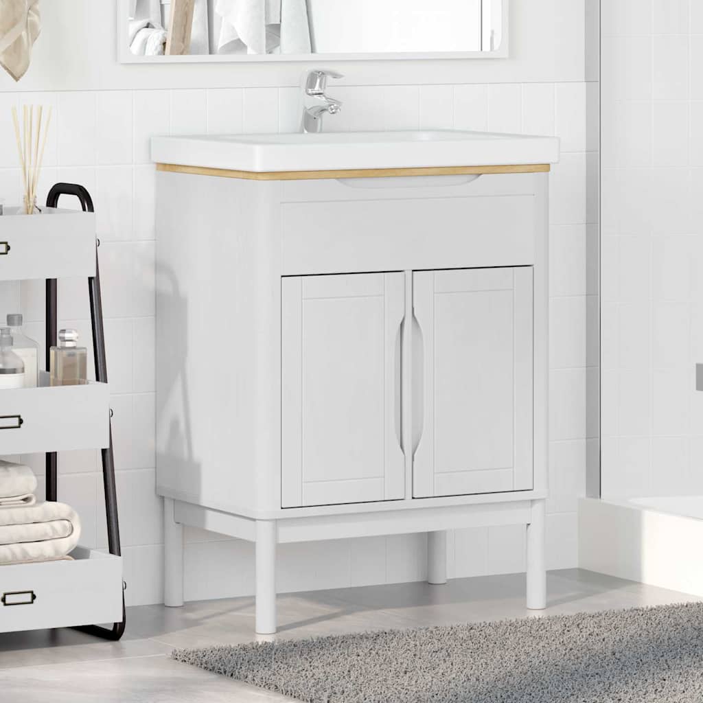 Bathroom Sink Cabinet with Shelf FLORO White 60 x 40 x 80 cm